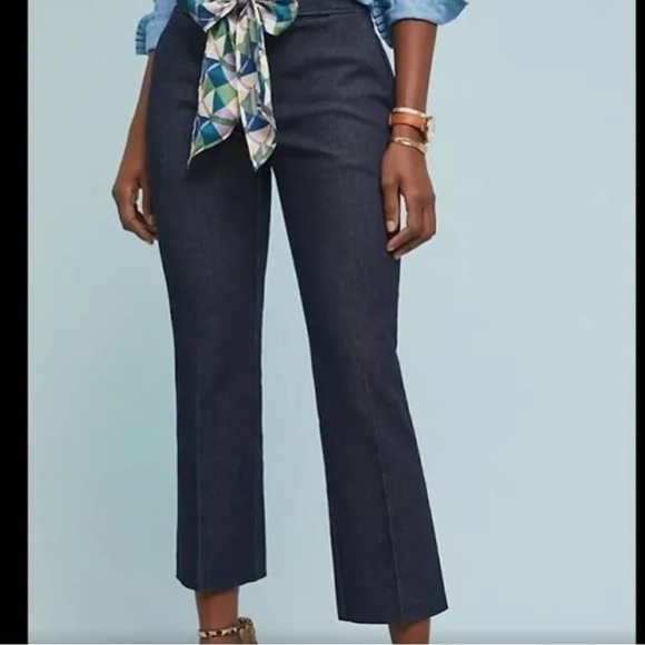 Anthropologie The Essential Crop Flare Size 4 No Scarf Zip Pockets - Picture 5 of 5